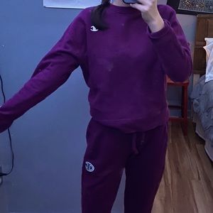purple champion sweatshirt jogger set!!